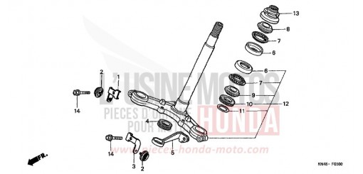 TIGE DE DIRECTION XR100R2 de 2002